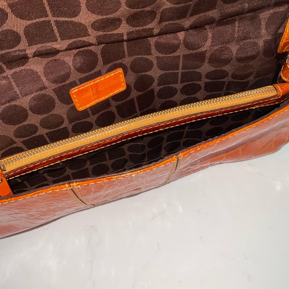 Kate Spade Vibrant Orange Embossed Clutch